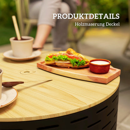 Vuurkorf – Tuinhaard – Buitenhaard – Vuurschaal – Barbecuekorf – Koolgrijs – Roestvrij Staal – 3-In-1 Functie – 60 x 39 cm