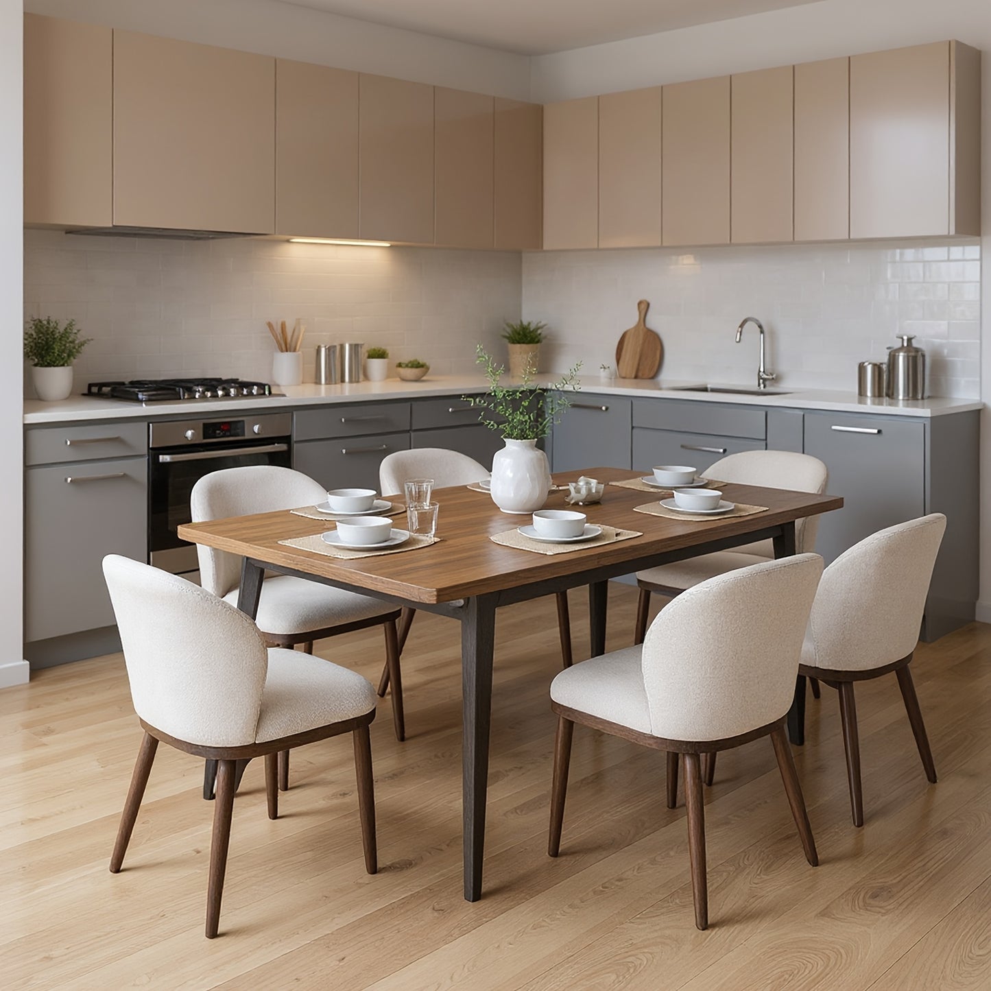 Eetkamerstoelen – Stoelen – Kuipstoelen – Keukenstoelen – Set Van 2 – Ergonomische Rugleuning – Massief Houten Poten