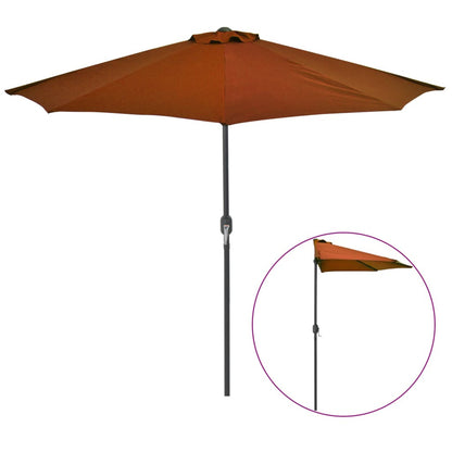 Balkonparasol – Tuinparasol – Stokparasol – Zonnescherm – Muurparasol – Grote Rechthoekige Parasol – Stevige Kunststof Paal – Waterafstotend & Eenvoudig Schoon Te Maken – 270x144x222 cm – Terracotta Rood/Bruin