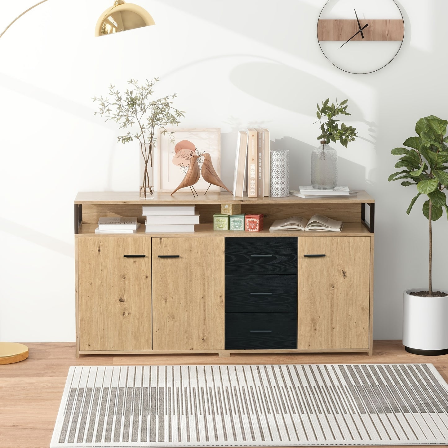 Dressoir – Opbergkast – Ladekast – TV Meubel – Wandkast – Industrieel Design – Massief Hout – 150 cm Breed