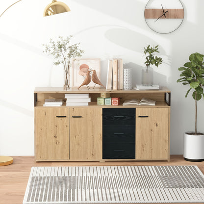 Dressoir – Opbergkast – Ladekast – TV Meubel – Wandkast – Industrieel Design – Massief Hout – 150 cm Breed