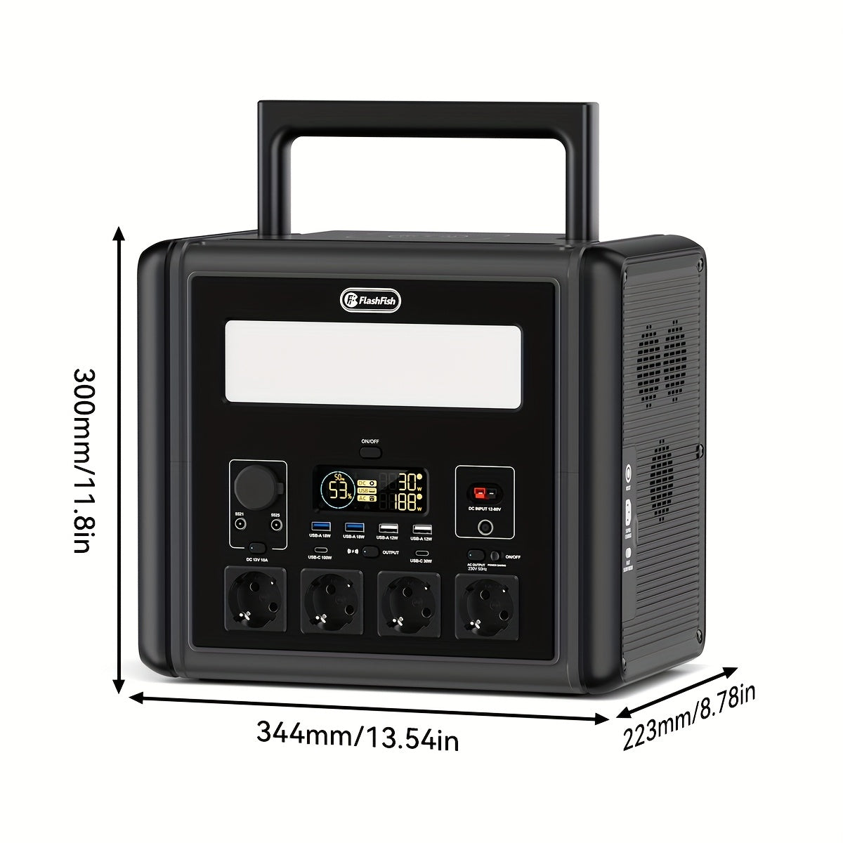 Powerbank – Powerstation – Zonnegenerator – Noodstroom – Draagbare Generator – 2000W Vermogen – 1536Wh LiFePO4 Batterij