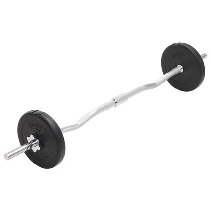 Langhantel- en Kurzhantelset – Halterset – Dumbbellset – Gewichtset – Fitnessset – Verstelbare Halterschijven – Ruimtebesparend Design