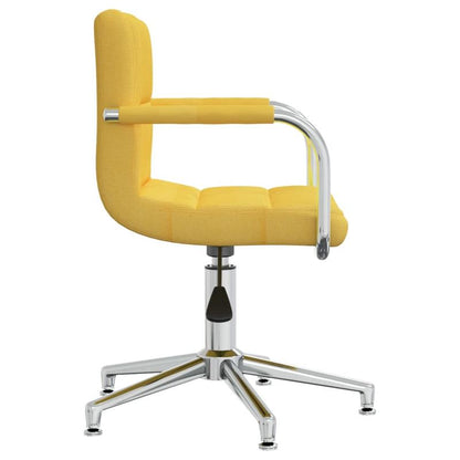 Rotatable Office Chair in Mustard Yellow Fabric – Swivel Office Chair/Executive Chair/Garden Chair/Dining Chair. This stylish design rotates 360 degrees for maximum flexibility and is easy to move with wheels. Practical and