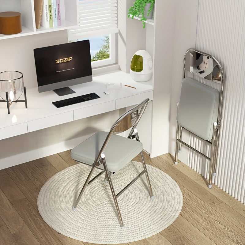 Set van 4 Eetkamerstoelen – Grijs Kunstleer met Comfortabele Bekleding – Stijlvol en Duurzaam Ontwerp voor Restaurant, Keuken, Woonkamer of Conferentieruimte