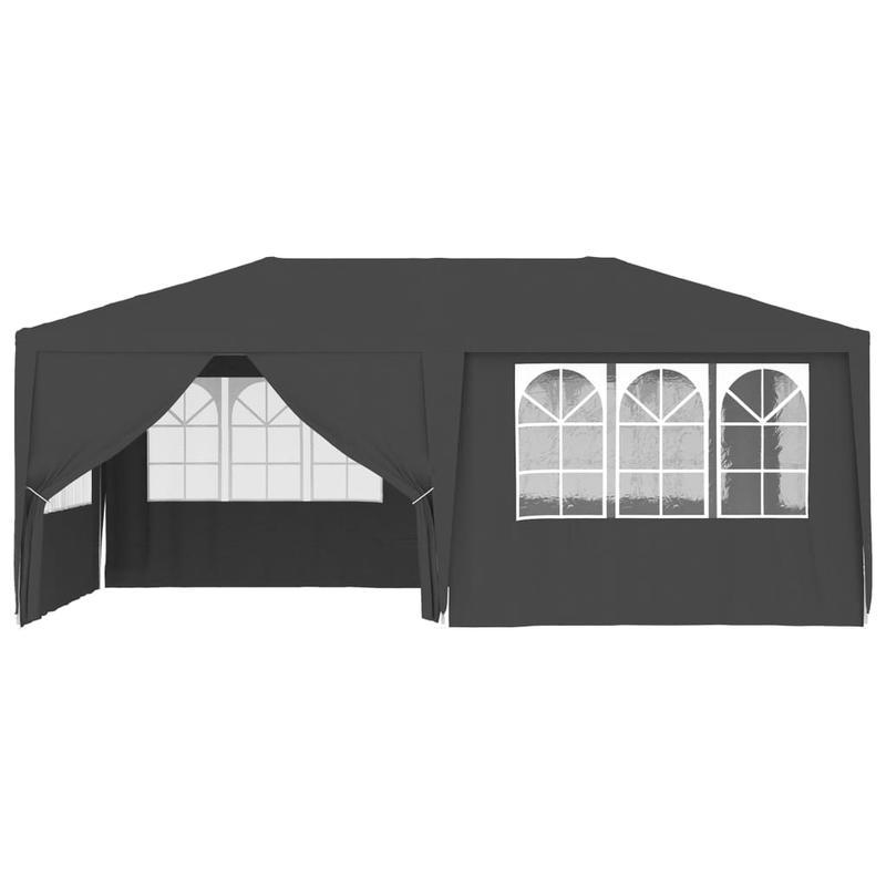 Feesttent – Partytent – Paviljoen – Tuinent – Tuintent – 4x6 meter – Waterdicht 90 g/m² PVC – Inclusief Zijwanden – Antraciet