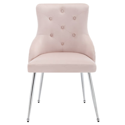 Boheemse Eetkamerstoelen – Stoelen – Dining Stoelen – Kamerstoelen – Zithoeken – Roze – Ergonomische Lendensteun – Duurzaam Metalen Frame