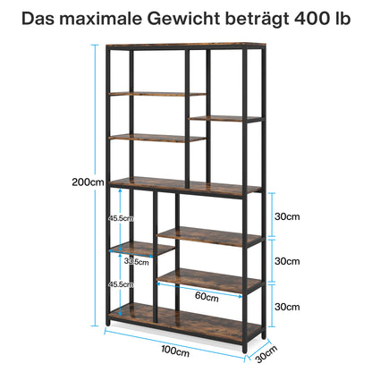 Ronde Eettafel – Rond Tafel – Eetkamertafel – Keukentafel – Kleine Tafel – Wit Met Rustiek Bruin – 120 cm Diameter – MDF Met Massief Houten Poten