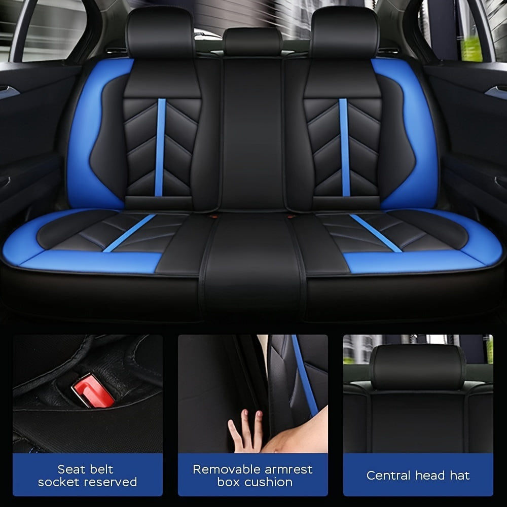 Autostoelhoes – Stoelhoes Auto – Autostoelhoes – Stoelbekleding Auto – Auto Interieur Bescherming – Universele Pasvorm – PU Leer Met Schuimvulling – Comfortabel Voor Alle Seizoenen – Complete Set Voor 5 Zits Auto