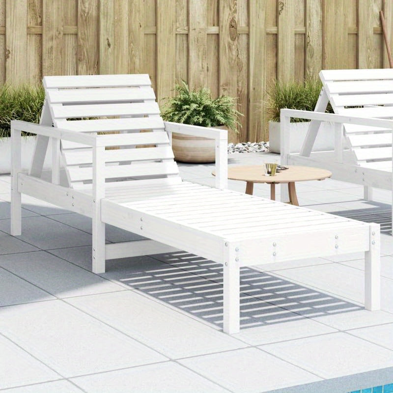 Inklapbare Ligstoel – Stevige Tuinstoel – Houten Strandstoel – Verstelbare Relaxstoel – Massief Grenenhout – Compact Opvouwbaar