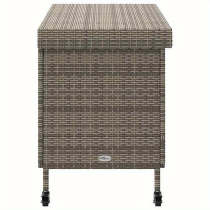 Opbergbox Tuin – Tuinkussenbox – Tuinkist – Kussenbox – Tuinopbergbox – Poly Rattan – Weerbestendig – Met Wieltjes – 110x55x73 cm – Mobiel en Duurzaam