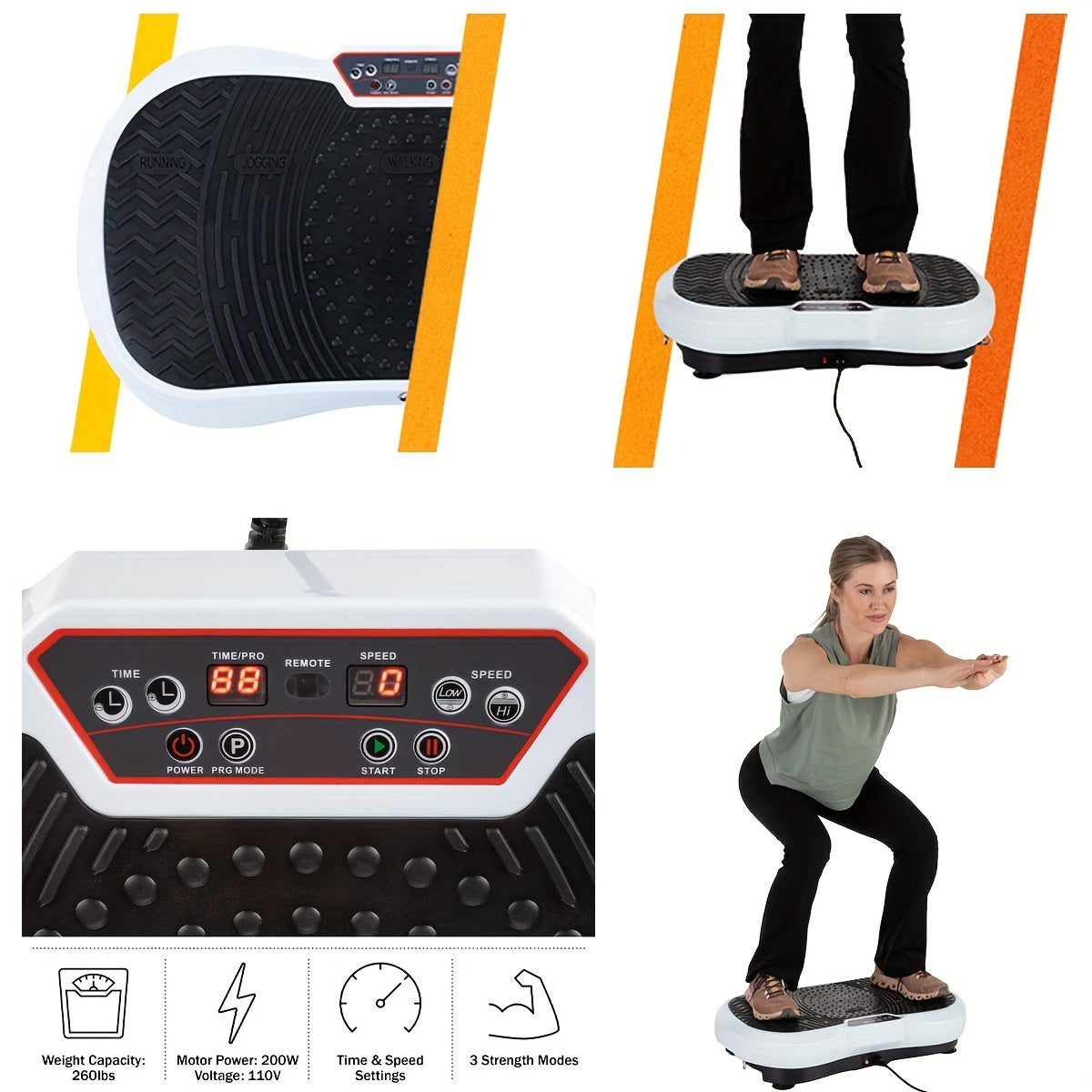 Trilplaat – Vibratieplaat – Vibration Plate – Powerplate – Fitnessapparaat – 3 Intensiteitsniveaus – Max. 150 kg Draagvermogen