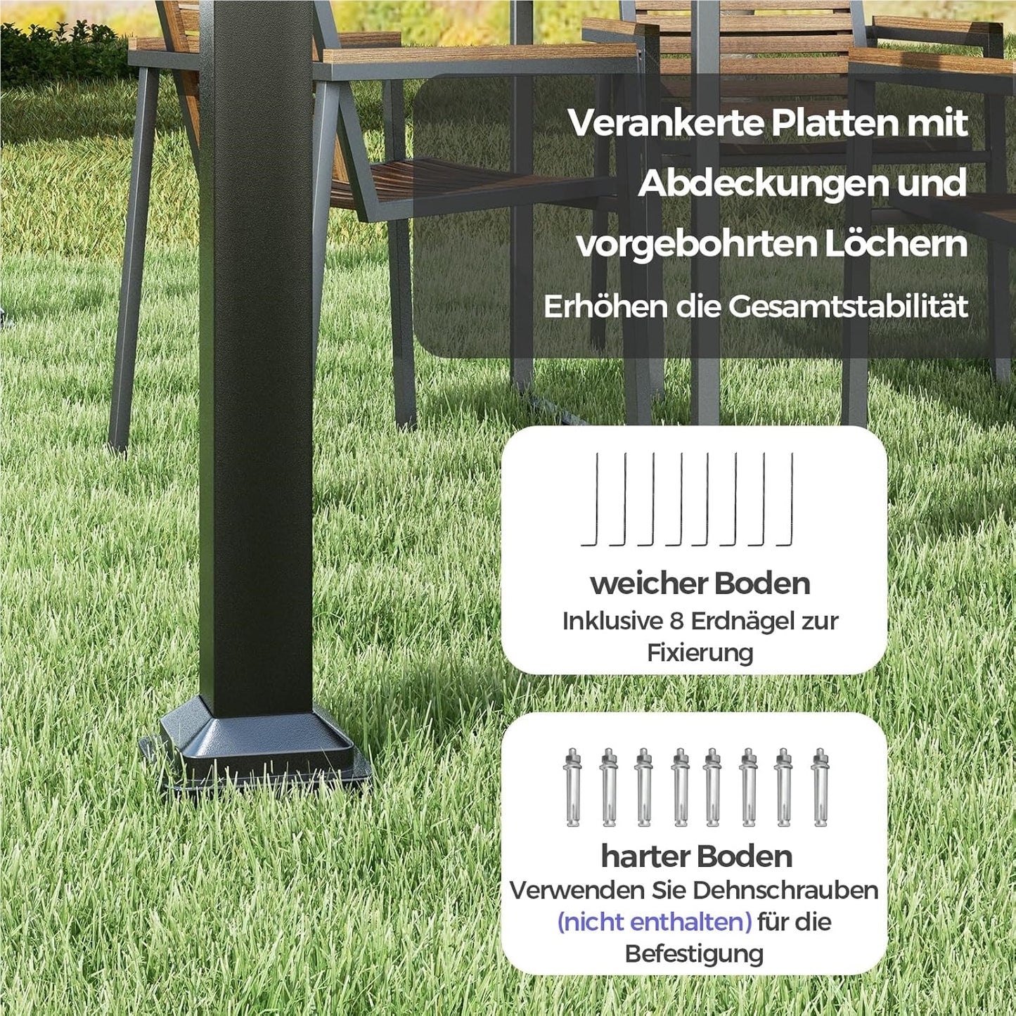 Pergola – Tuinpaviljoen – Prieel – Terrasoverkapping – Zonwering – Waterdicht schuifdak – Stabiel metalen frame 3,1x3,1 m