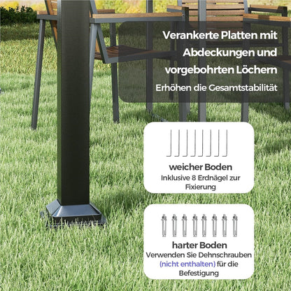 Pergola – Tuinpaviljoen – Prieel – Terrasoverkapping – Zonwering – Waterdicht schuifdak – Stabiel metalen frame 3,1x3,1 m