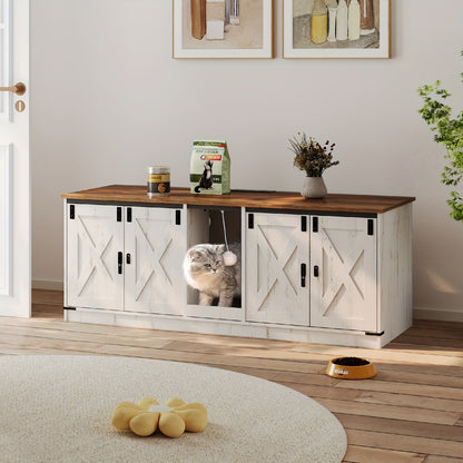 Kattenbakcabinet – Kattenbakkast – Kattenhuis – Kattenbakmeubel – Kattentoilet – Privacy Met Slot – Duurzaam Gelamineerd Hout