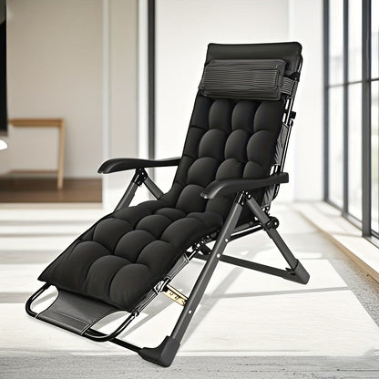Opvouwbare Stoel – Vouwstoel – Campingstoel – Tuinstoel – Balkonstoel – Stevig Metalen Frame – Comfortabele Zwarte Kussens