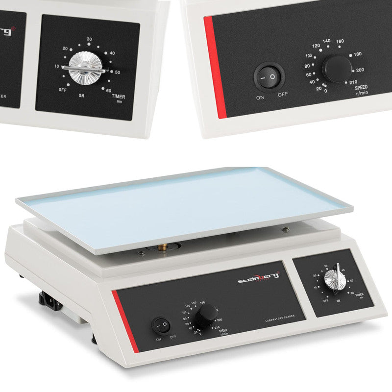 Orbitale Schudplatform – Laboratorium Shaker – Mengplaat – Schuder – Testbuis Schudplatform – Instelbare Snelheid 0-210 RPM – Timer 0-60 Min – Groot Platform 31,5x21,8 cm – Robuuste ABS Behuizing