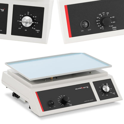Orbitale Schudplatform – Laboratorium Shaker – Mengplaat – Schuder – Testbuis Schudplatform – Instelbare Snelheid 0-210 RPM – Timer 0-60 Min – Groot Platform 31,5x21,8 cm – Robuuste ABS Behuizing