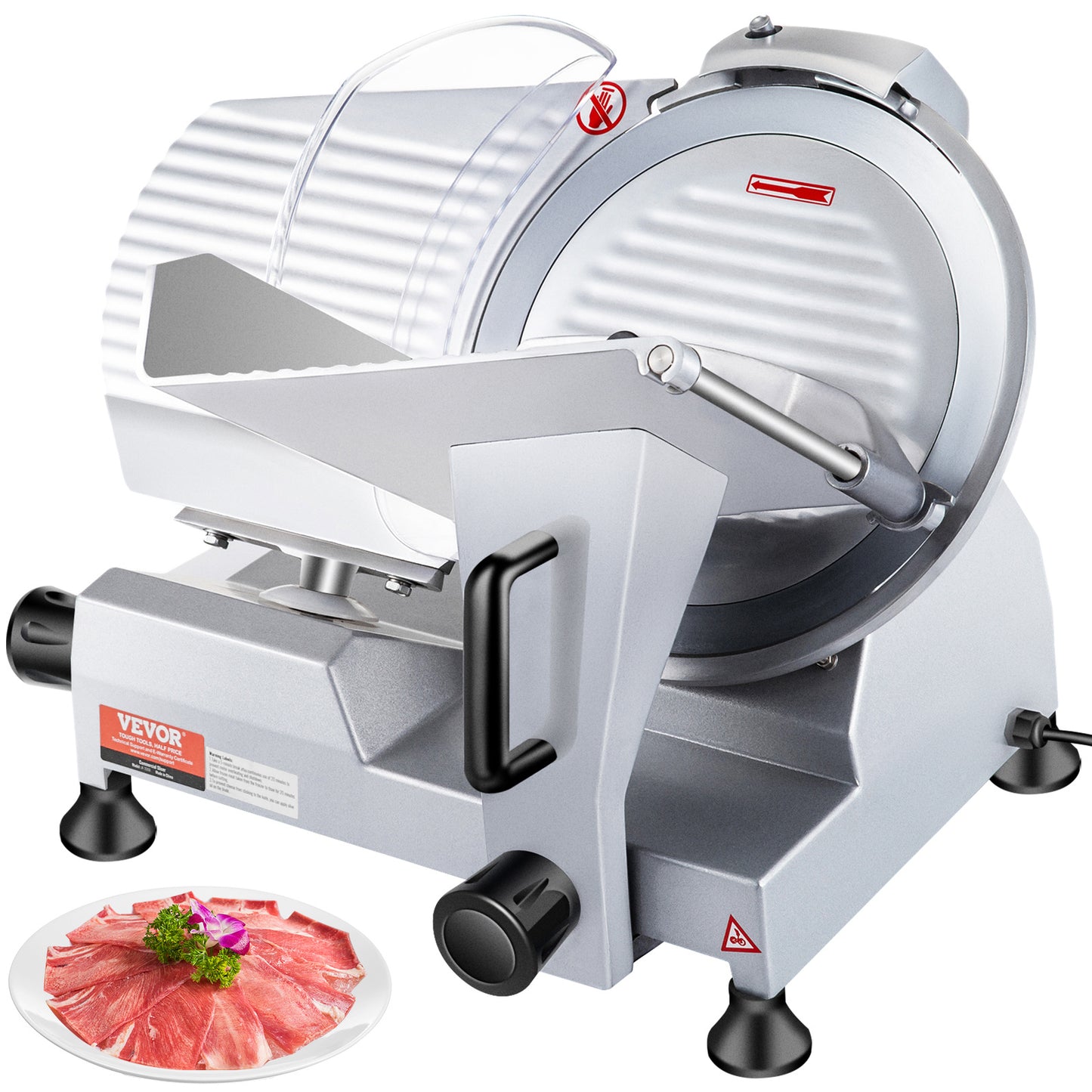 Vleesplankmachine – Vleessnijmachine – Vlees Snijmachine – Vleessnijder – Allessnijder – Elektrische Vleessnijder 320W – 12 Inch Koolstofstaal Mes – Instelbare Snijdikte 0-15mm