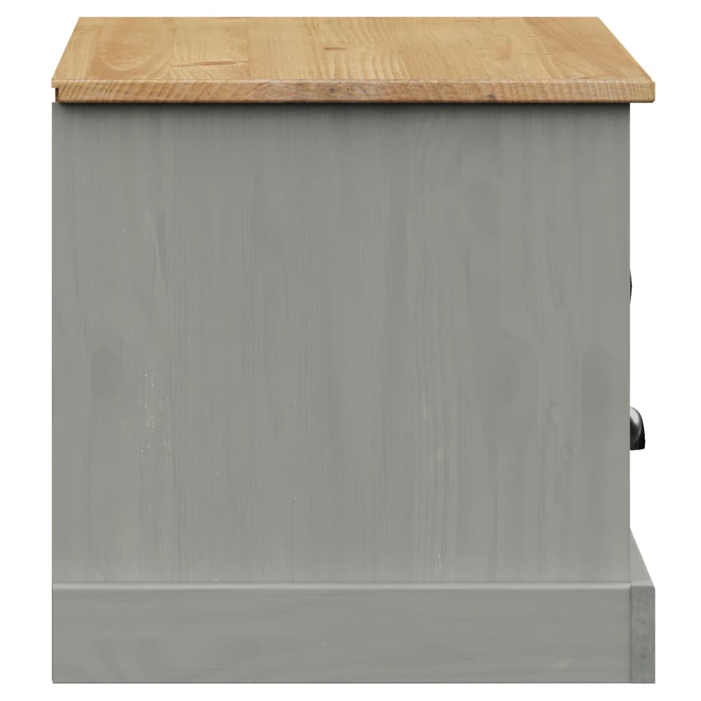TV Cabinet VIGO Grey 106x40x40 cm Solid Wood Pine TV Stand Entertainment Center with Storage, Media Television Table for Living Room Bedroom