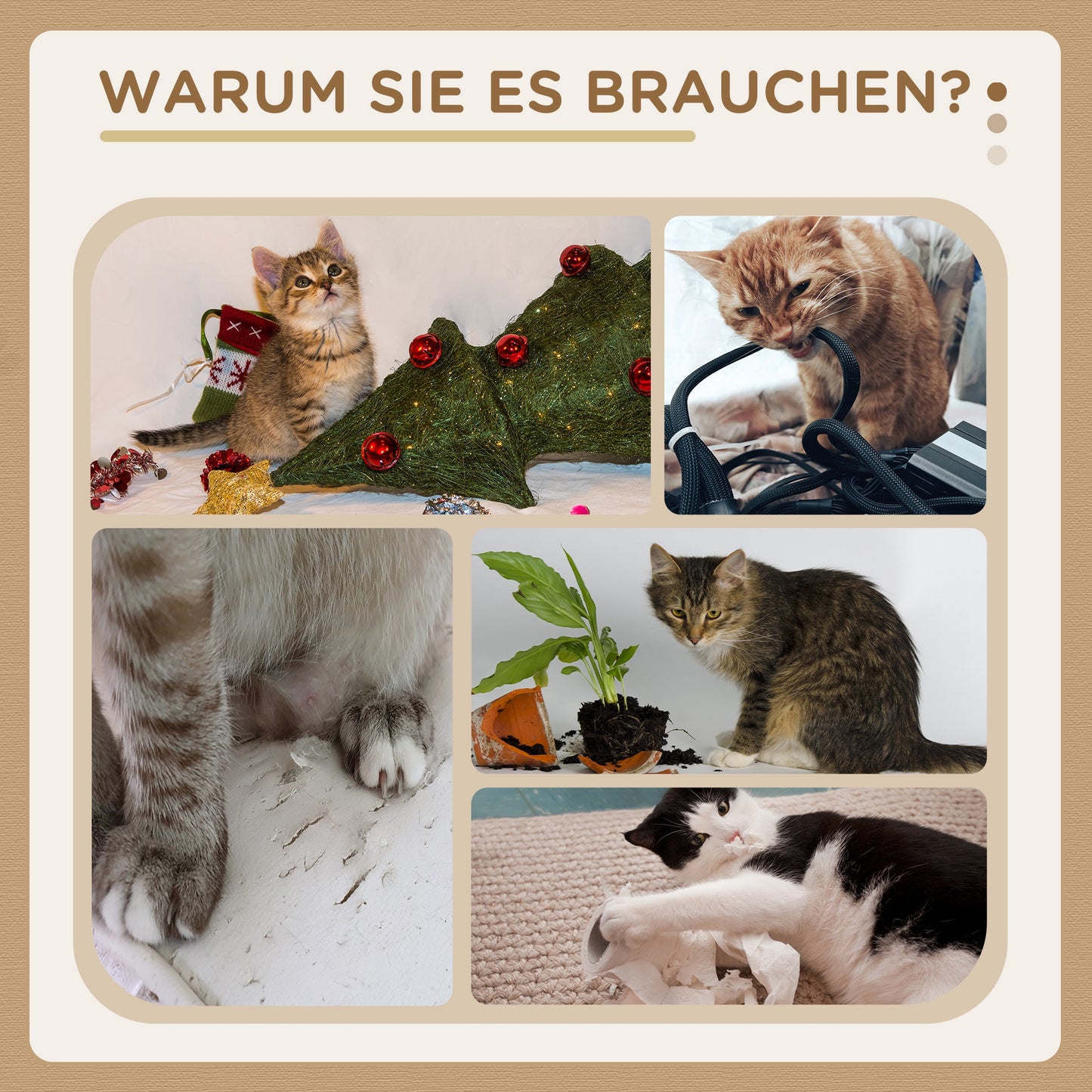 Kattenboom – Krabpaal – Krabmeubel – Kattenhuis – Kattenklimrek – Grijs-Wit – Compact 57x57x99 cm – Duurzaam PVC Met Zachte Bekleding