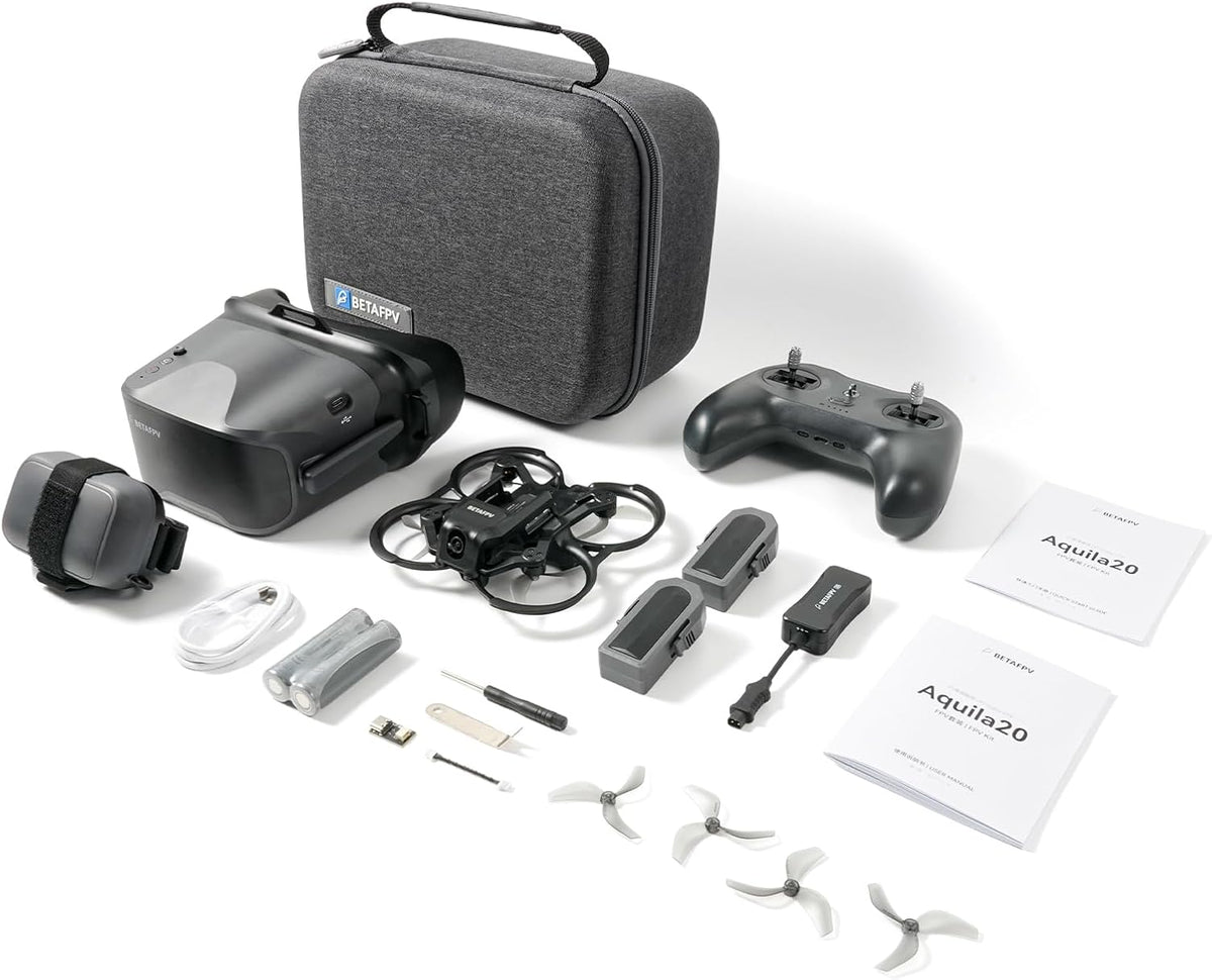 BETAFPV Aquila20 HD FPV Kit with Aquila20 HD Whoop LiteRadio 4 SE Radio Transmitter VR04 HD Goggles Built-in HD Digital VTX P1, Supported 3 Modes 2S Power System FPV Drone Advanced RTF Indoor Outdoor
