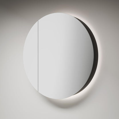 Talos Picasso Style Spiegelkast zwart Ø 60 cm - met hoogwaardige aluminium behuizing - modern badkamermeubel met geïntegreerde ledverlichting - badkamerspiegel met praktische