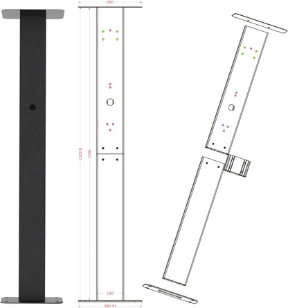 Universele Wallbox Standaard, Wallbox Standaard - Weerbestendige Standaard, Standaardmontagepaal Met Regenbescherming, Standaard voor Wallbox Laadstations voor Elektrische Auto's