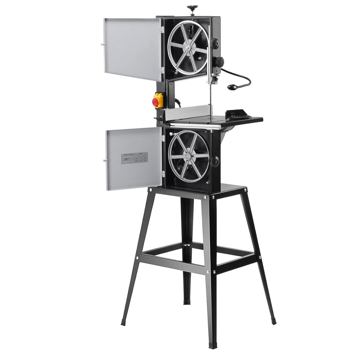 VEVOR Benchtop Band Saw 10 Inch Dual-Speed (560 & 1100 RPM) 370W 1/2HP Motor Including Metal Stand, Work Light, Fence and Mitre Gauge for Wood, Aluminium, Plastic Crafts
