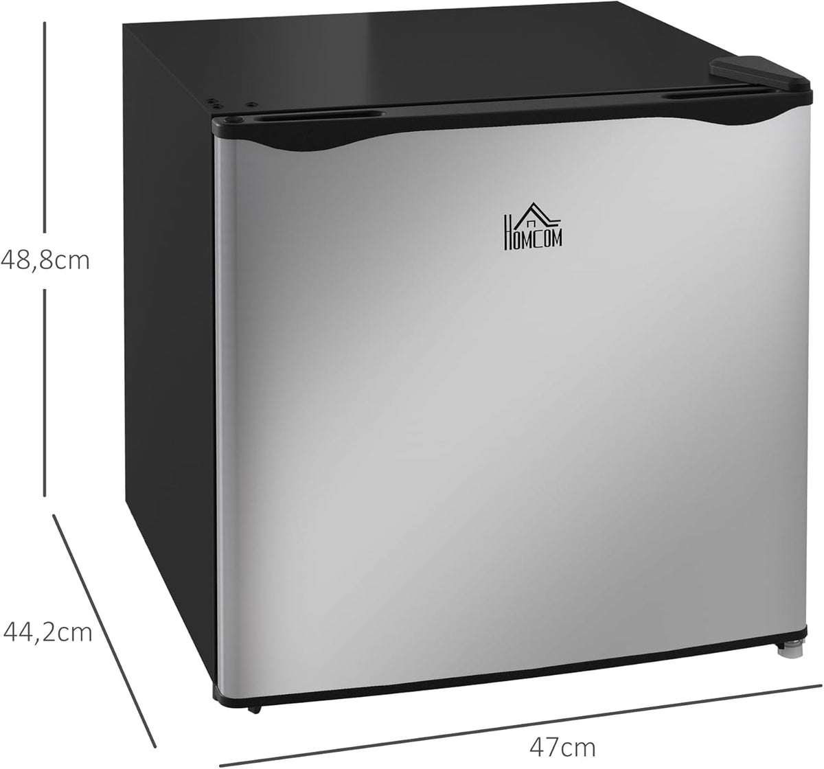 HOMCOM Mini-Gefrierschrank, 35 L Gefrierbox, electric, freistehend, Mini-Gefriertruhe, Minikühlschrank, -14 bis -24°C, 5-stufige Temperaturregelung, 47 x 44.2 x 48.8 cm, Silber - QUORE