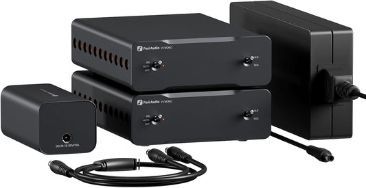 Fosi Audio Twee V3 Mono Vermogensversterkers met TPA3255 240W, Mini Monoblock Klasse D Versterker voor Home Theater AVR Receiver Component, RCA/XLR Gebalanceerde Ingangen 48V/10A Vermogen