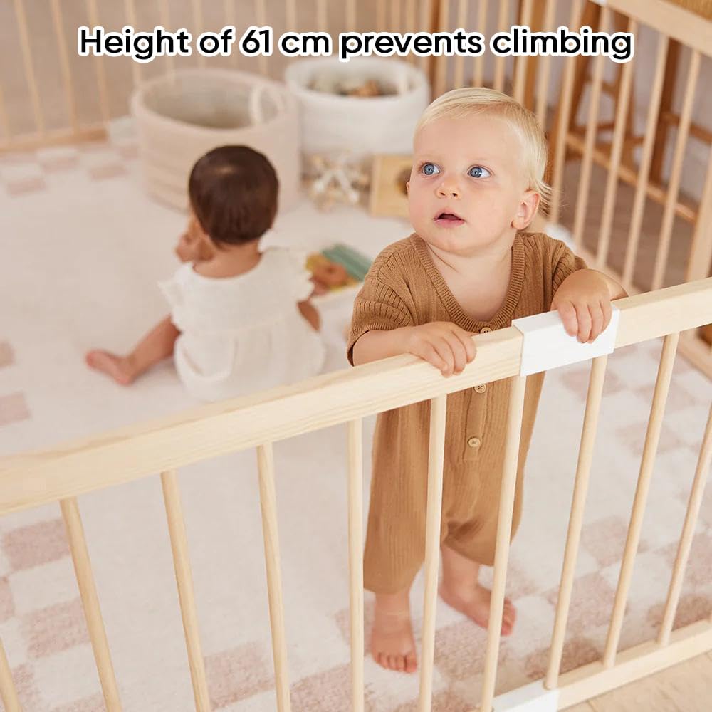 Ground box baby - Solid pine wood - Safe unlacquered baby box with door - TOP QUALITY & Easy assembly in 10 min - 170x170cm or 160x180cm - QUORE