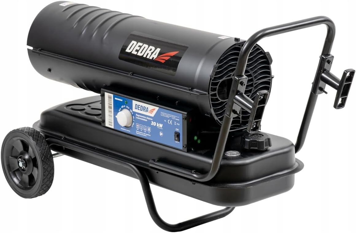 Olieverwarmingstoestel – Oliekachel – Dieselverwarmer – Werkplaatsverwarmer – Mobiele Heater – 20 kW Vermogen – Geïntegreerde Thermostaat en Wielen