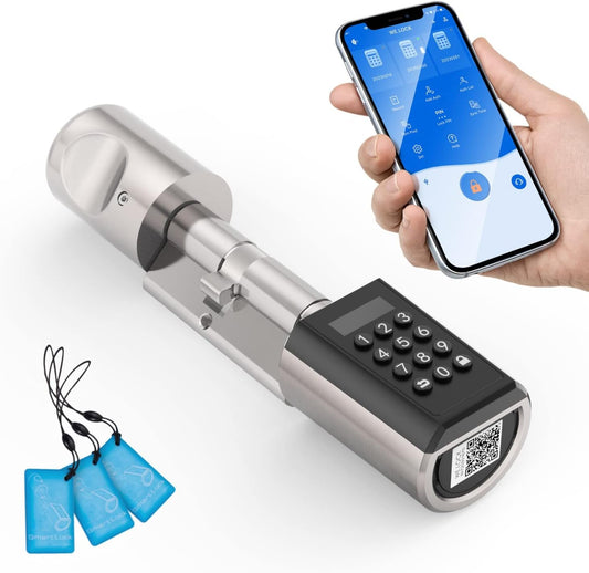 Smart Elektronisch Deurslot – Slim Slot – Keyless Deurslot – Cilinderslot – Elektronisch Slot – Waterdicht IP65 – 3 Ontgrendelingsopties – Eenvoudige Installatie