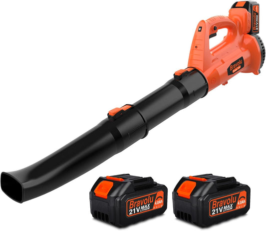 Bravolu Accu-bladblazer, 21 V, max. blaassnelheid 210 km/u, met 2 x 4,0 Ah accu en oplader, 6 versnellingen