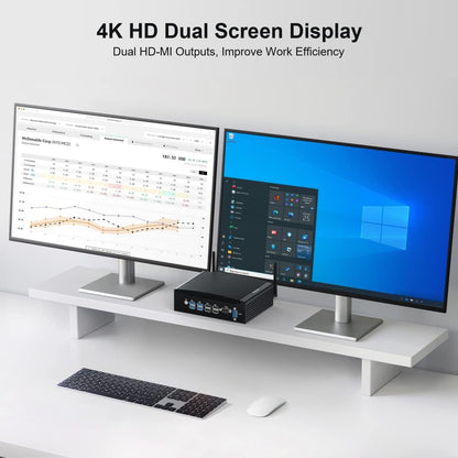 Stil Mini PC i5 WIN11 Pro 12V Fanless PC Industrial Core i5 8250U/8350U, 16GB RAM 512GB SSD, 2x HD 4k Output, 2x RS232 COM, WiFi, 2x Gigabit Lan, Mini Computer Industrieel PC Server, 4G SIM Slot
