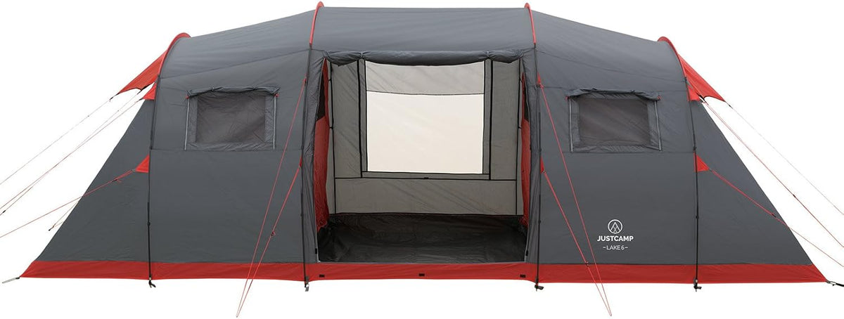 Justcamp Lake 6 Gezinstent (vis-à-vis tent) koepeltent voor 6 personen, 2 slaapcabines