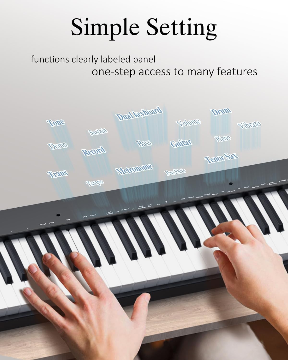 Digitale piano – Keyboard – Elektrisch toetsenbord – Piano keyboard – Elektrische piano – 88 Volledige Toetsen, Semi Verzwaarde Aanslag, Zwart – Compact en Draagbaar met Draagtas, Muziekstandaard, Sustain Pedaal en Hoofdtelefoon