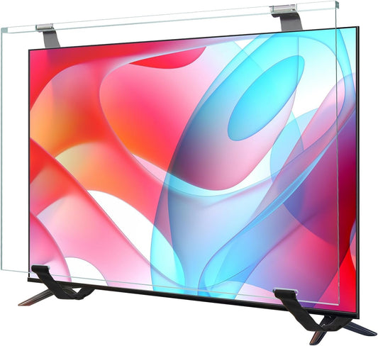 Qoosea 55 inch tv-schermbeschermer - HD doorzichtige acryl beschermende displaybeschermers voor single-point en dual-point ondersteuningstv's, wandmontage en computermonitor