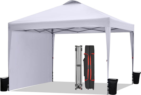 BONTEC 3 x 3 m Paviljoen waterdicht stabiel winterbestendig, waterdichte luifeltent met eenvoudige installatie, in hoogte verstelbaar, draagbaar met draagtas op wielen, perfect voor buitenevenementen