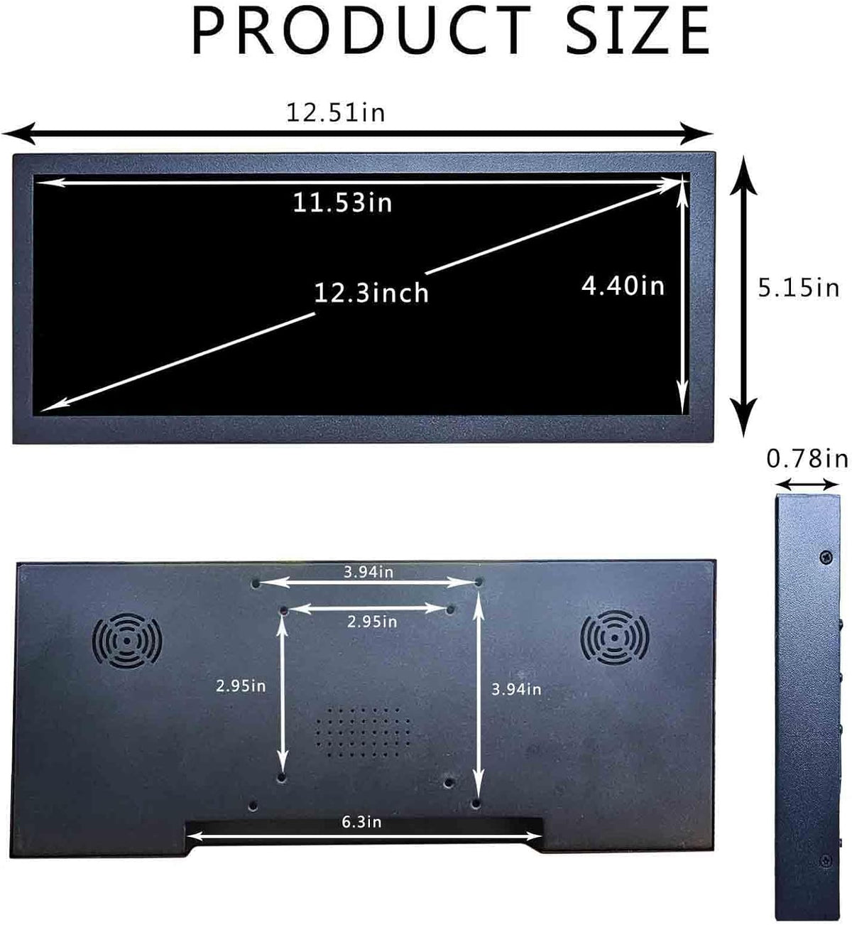 Uitgerekte LCD-monitor – Breedbeeldscherm – Reclamedisplay – PC-Behuizingsmonitor – DIY-Monitor – 12,3 Inch IPS 1920 x 720, 700 Nits – Android 11 Met Autoplay En Autocopy