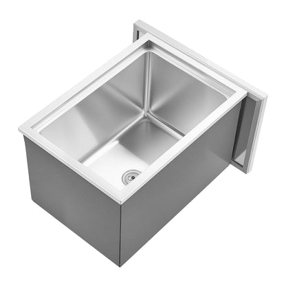 VEVOR Drop in Ice Chest, 508 x 355 x 306mm (508 x 355 x 306mm) Stainless Steel Drop in Cooler, 30L Commercial Ice Bucket with Jar Lid for Outdoor, Drain Pipe Set Included, for Cold Wine Beer