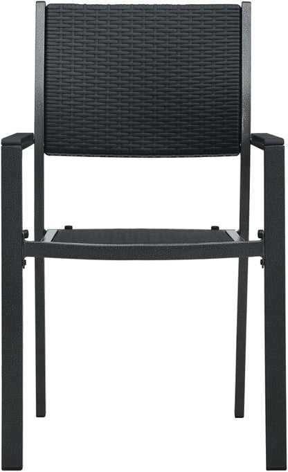 Gecheer Garden Chairs Garden Chairs Garden Chair Patio Seat Furniture Camping Chair Garden Chair Garden Chair Patio Chair 4 Pieces Black Plastic Rattan Look - QUORE