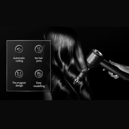 OBA - HY01PRO haardroger: 500 miljoen negatieve ionen, brushless 120.000 tpm, luchtstroomsnelheid 75 m/sn, slechts 358 g, stil 54 dB, professionele wandhouder, ideaal voor hotels en B&B