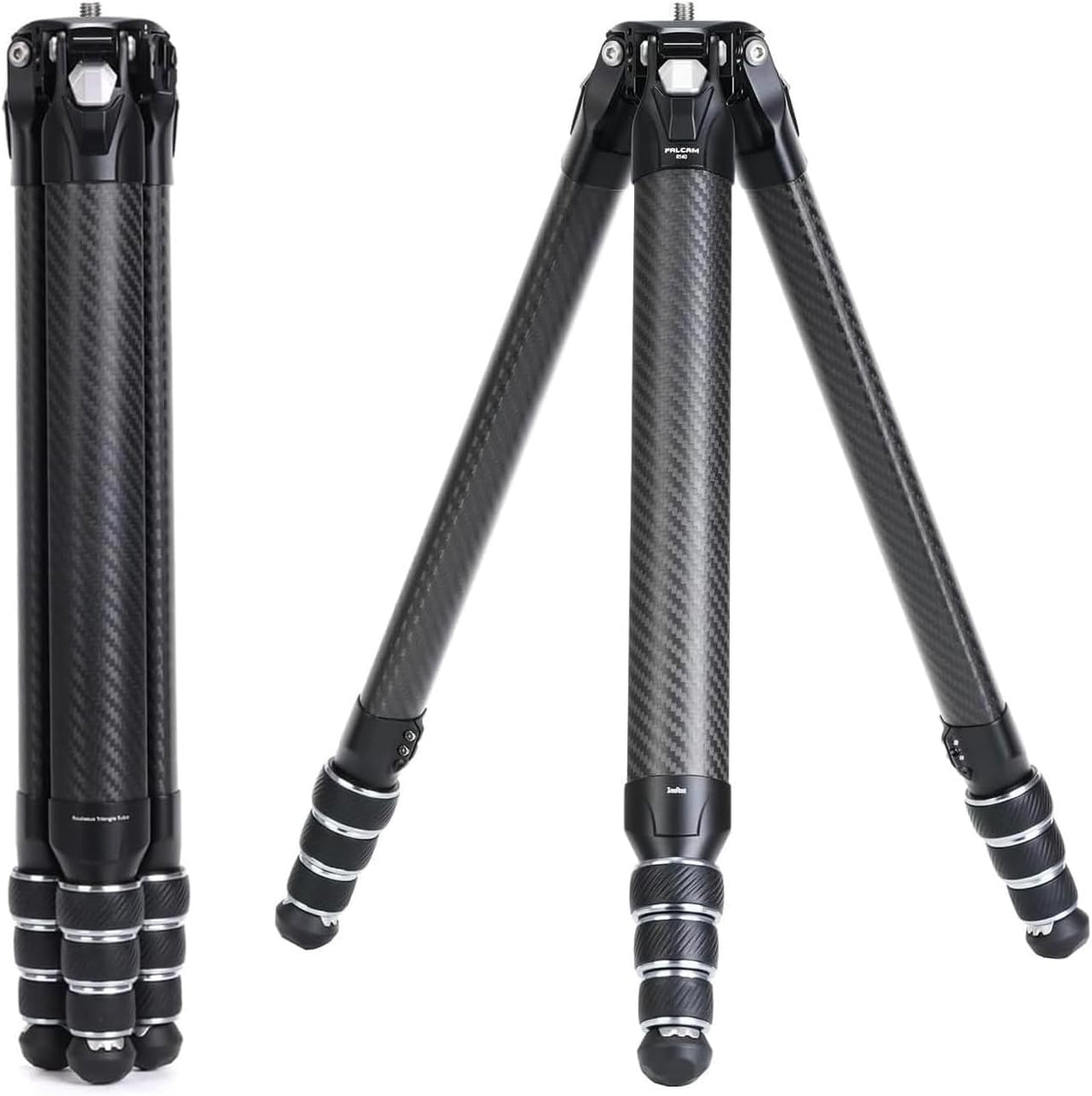Falcam TreeRoot F38 Pro Statief van koolstofvezel, 155 cm, snelsluiting, belasting 5 kg, F22-interfaces, 1/4 inch schroef, schoudergaten voor DSLR, spiegelloze videocamera's (R140T)