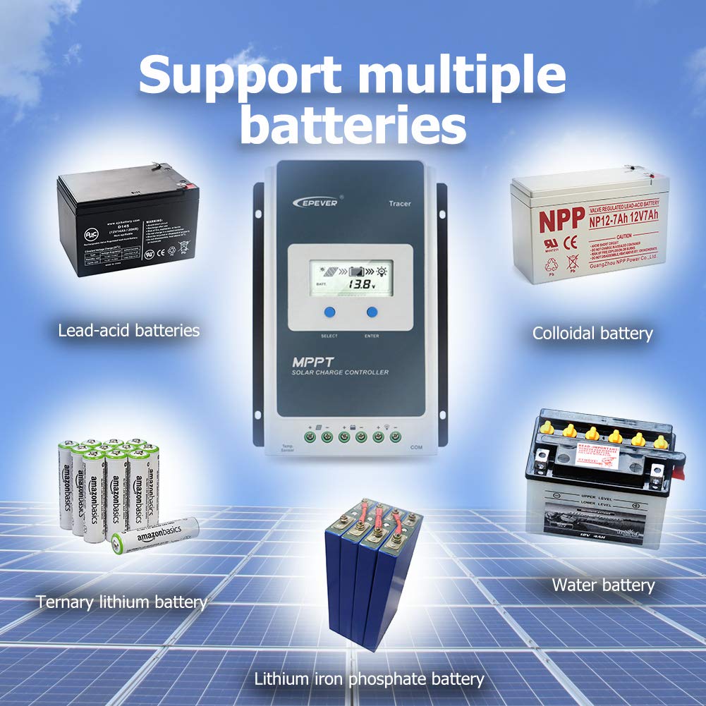 EPEVER® 30A MPPT zonne-laadregelaar 12V/24V automatische identificatie met LCD-display voor communicatie basisstations en huishoudelijke systemen - Tracer 3210AN