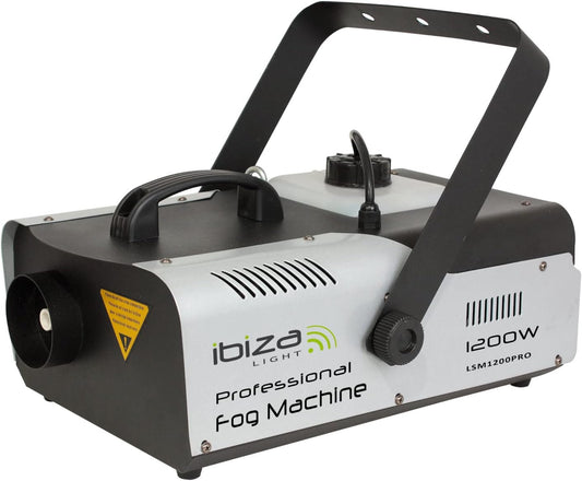 Ibiza - LSM1200PRO - Professionele 1200W rookmachine programmeerbaar met DMX en afstandsbediening - Zwart