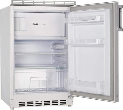 PKM KS82.3EUB Undercounter Fridge with Freezer Compartment, 83 Litres Net Capacity, Interchangeable Door Hall, Height Adjustable Legs, LED Lighting, 41 dB 50 cm Width, White - QUORE
