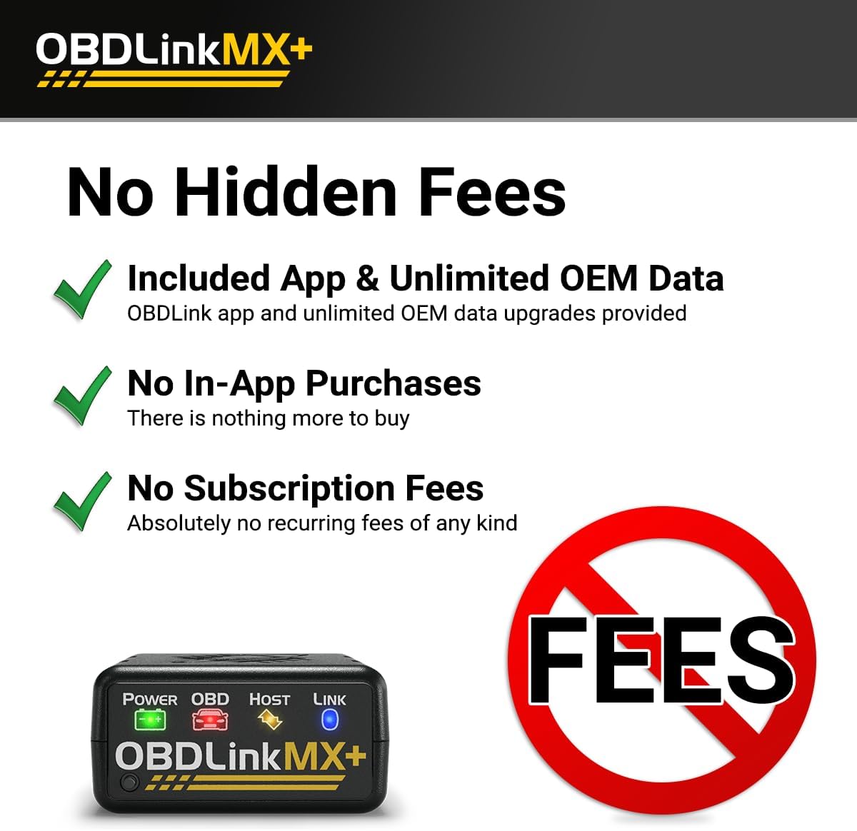 OBDLink MX+ OBD2 Bluetooth-scanner voor iPhone, Android en Windows