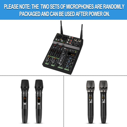Audiomixer – Mixer – Mengpaneel – DJ Mixer – Geluidsmixer – 4-Kanaals Bluetooth – Draadloze Microfoonondersteuning – USB-Geluidskaart Met +48V Fantoomvoeding